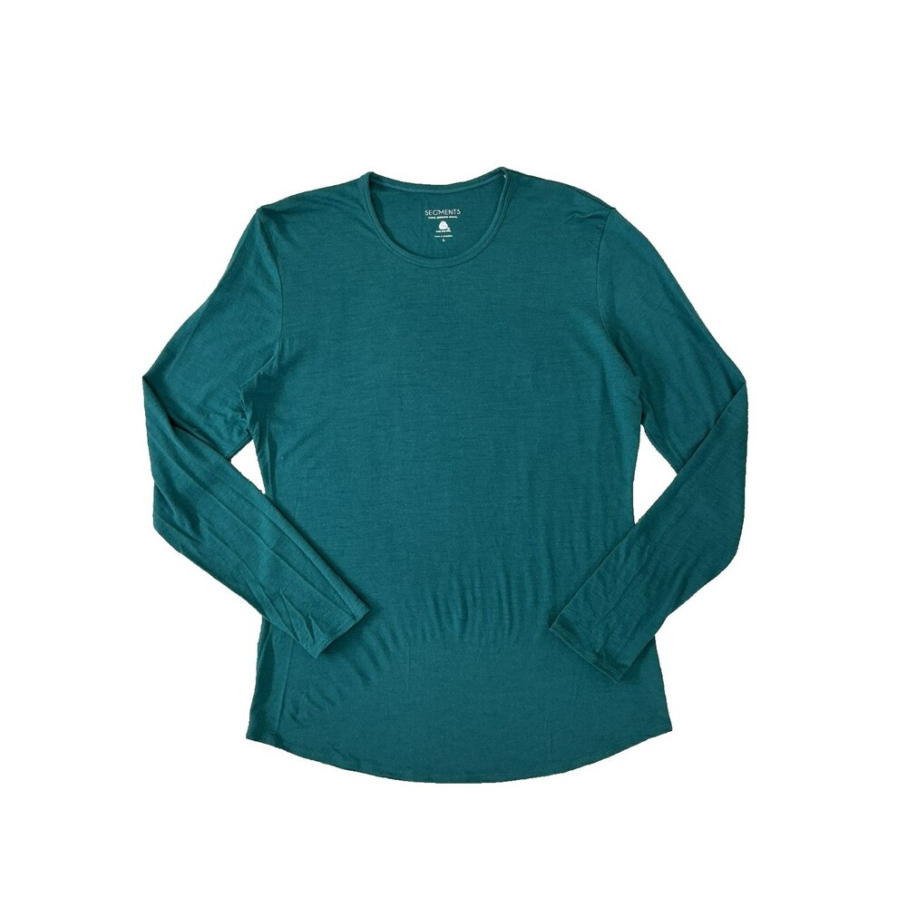 Segments Merino Wool Baselayer Top Shirt Women's Size XL Teal Hiking Thermal